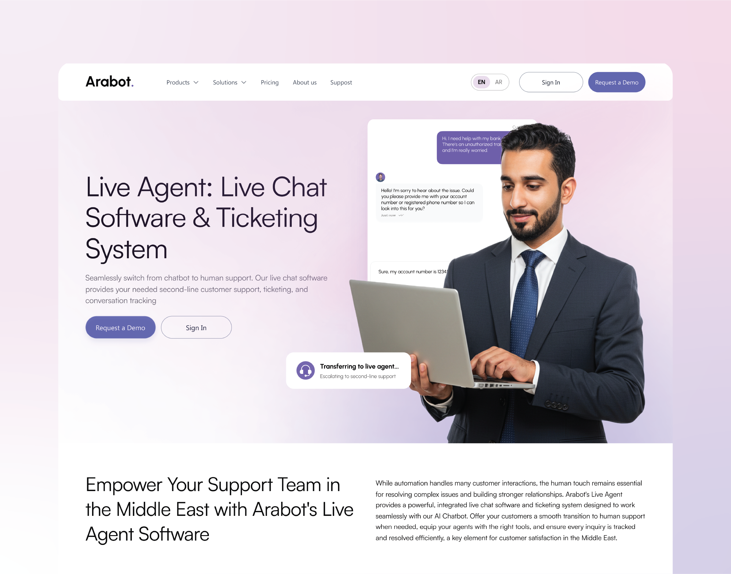 Arabot – Live Chat Software & Ticketing System